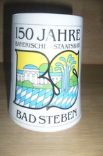 Porcelain Beer Mug "150 Years Bavarian State Bath Bad Steben"