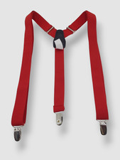 Alfani Men's Red Solid Skinny Stretch Elastic Braces Clip End Suspenders