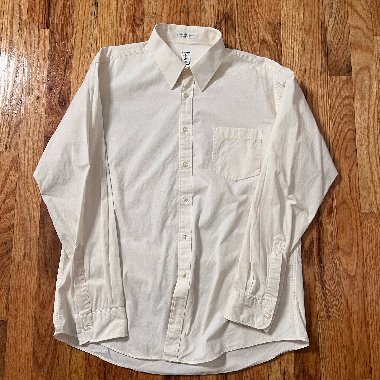 Camicia vintage uomo anni 90 Yves Saint Laurent 17 taglia grande gialla