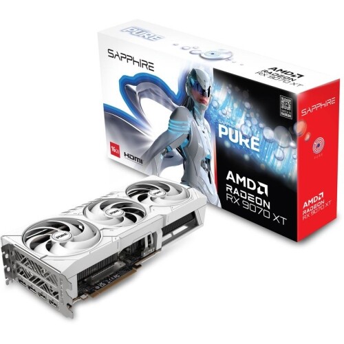Sapphire AMD Radeon RX 9070 XT PURE 16 GB, GDDR6, 256 bit Graphics