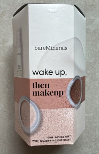 NIB bareMinerals Wake Up, Then Makeup Mini 3-Piece Kit Ageless, Face Color, Veil - Picture 1 of 2