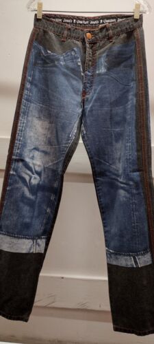 JEAN PAUL GAULTIER Vintage Pants Jeans Size 29 x 30 Redlines 50s Photo Graphics