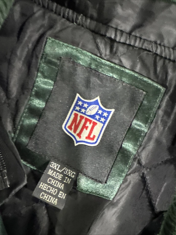Chaqueta De Colección Green Bay Packers NFL Talla 3XL Satén Snap Up Bomber Defecto Foto 3 de 4
