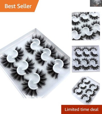 6 Pairs Fluffy Faux Mink 3D Lashes - Dramatic 25mm Eye-Enhancing Elegance