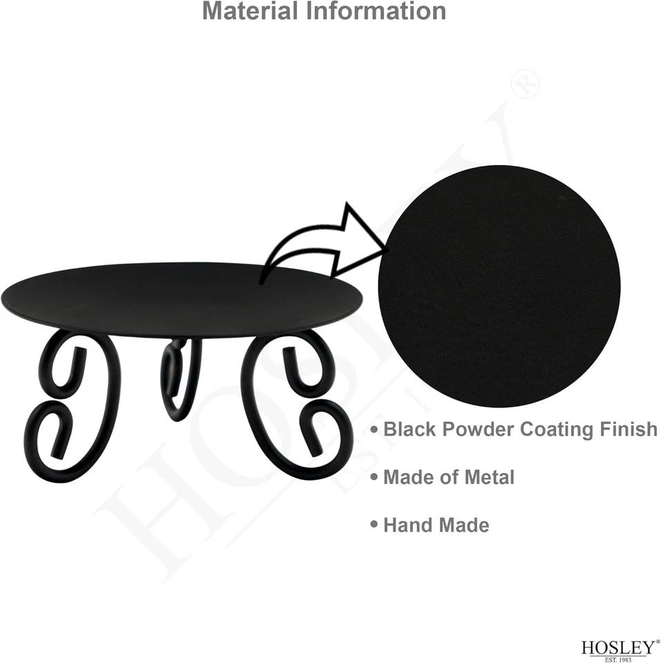 Hosley Juego de 2 Candelabros Pilares o LED 5 Diámetro 5 (Juego 2), Negro Foto 4 de 4