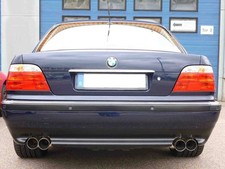Eisenmann Edelstahl Duplex Sportauspuff BMW 7er E38 750i je 2x83mm rund scharf