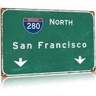 San Francisco Interstate 280 Vintage Tin Metal Signs Home Décor 8x12