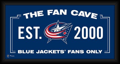 Columbus Blue Jackets Framed 10'' x 20'' Fan Cave Collage