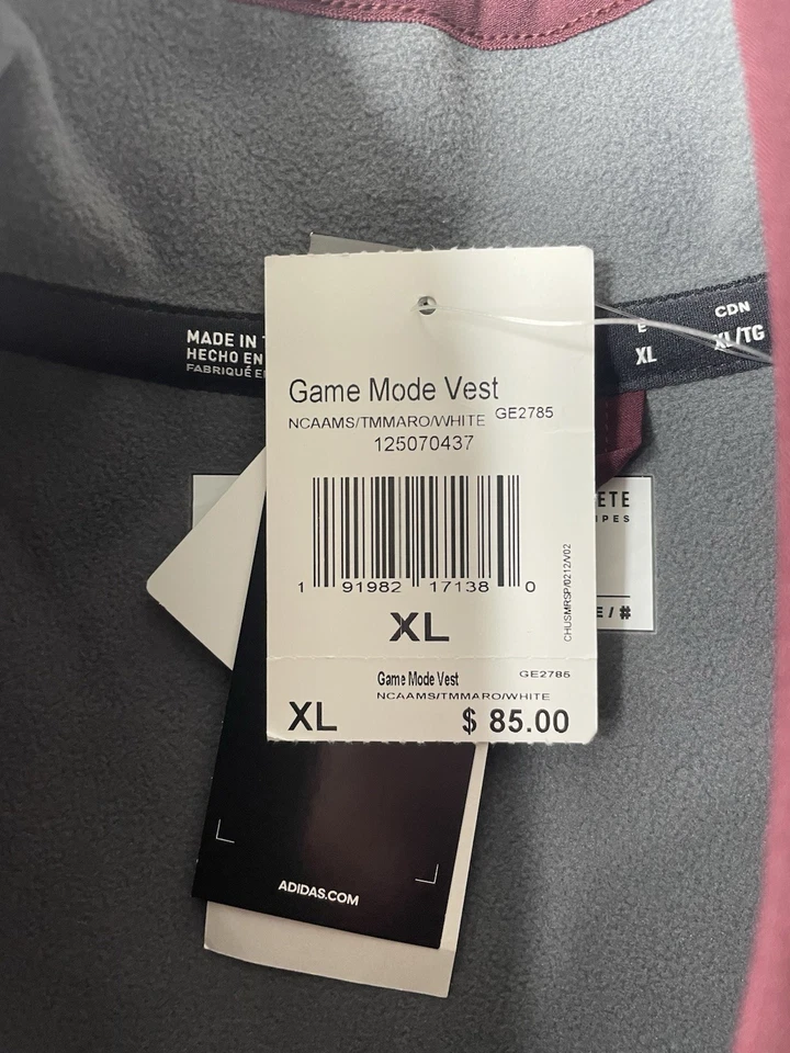 Mississippi State Bulldogs Adidas Modo de Juego NCAA Chaleco Cremallera Completa Para Hombre Talla: XL ¡NUEVO CON ETIQUETAS! Foto 4 de 4