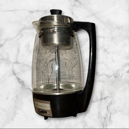 PROCTOR SILEX -70503 ELECTRIC COFFEE PERCOLATOR Black Bottom Wheat Etching - Picture 8 of 9
