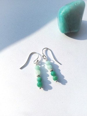 Ohrhänger für Damen 925 Sterling Silber Amazonit