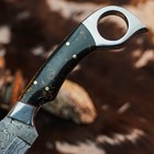 9.0" inch Damascus Steel Hunting Knife Full Tang Resin Handle Leather Sheath — photo 9