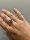 Vintage Poison Ring Size 9.5 Aquamarine Sterling Silver Locket Ring Pillbox