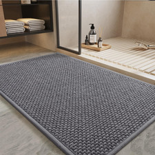 PADOOR-Bath Mat-Super Absorbent Chenille Bathroom Mats-Rubber Backed Bath Mats f