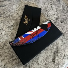 Maui Jim Black Triangle Folding Magnetic Trifold Sunglasses Case Hawaiian Flag