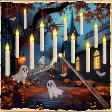 Homemory Floating Candle with Wand Remote, 12 Pcs Magical Candlesticks Witch Dec