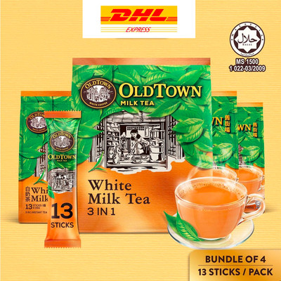 OLDTOWN White Coffee Milk Tea Mix 4 Packs x 13 Sticks (35g) | Premium Original