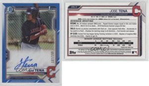 2021 Bowman Chrome Prospects Auto Blue Refractor /150 Jose Tena #CPA-JT Auto