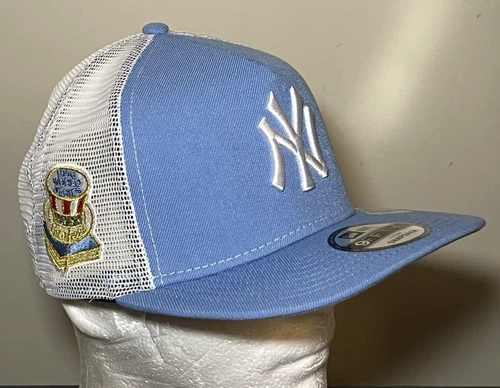 New Era 9Fifty New York Yankees 1956 World Series Carolina Blue Trucker Hat