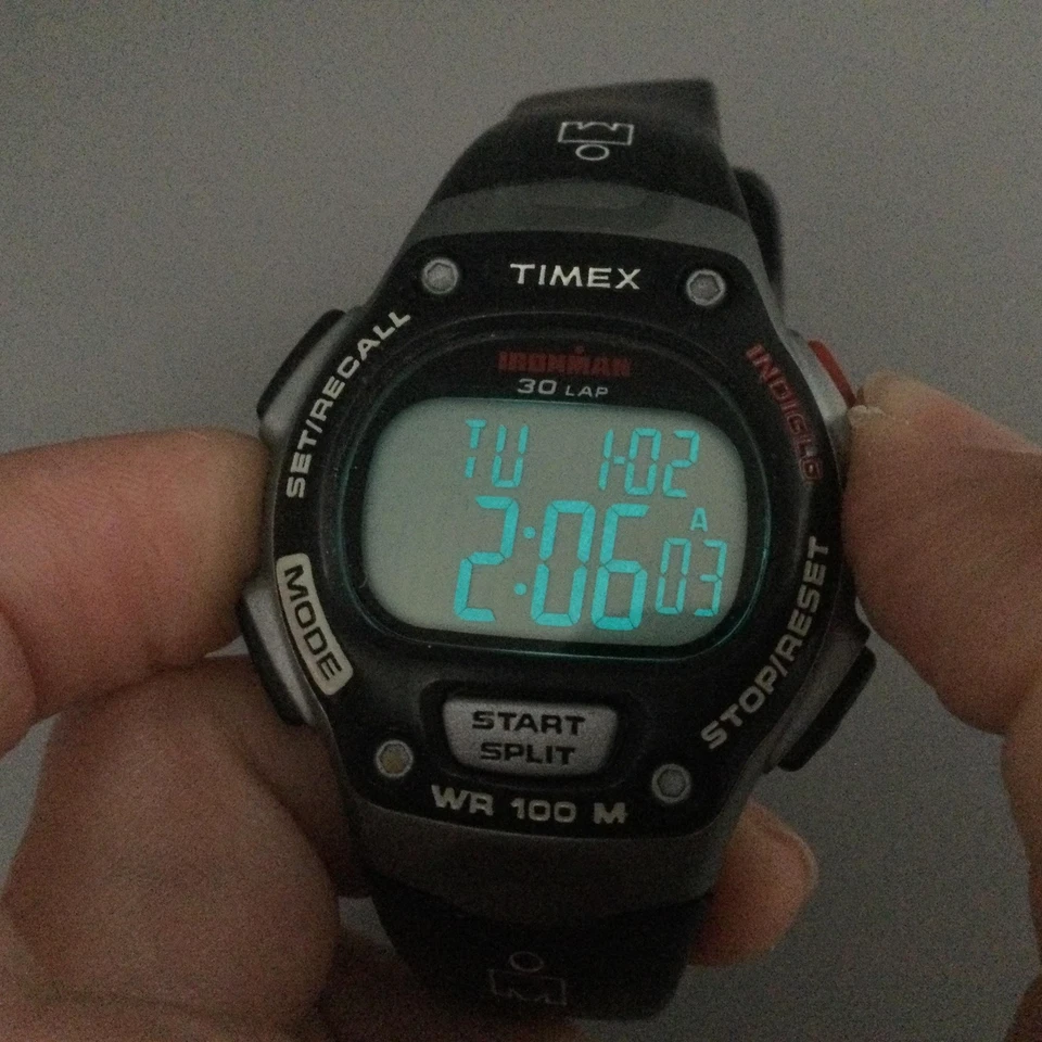 Timex Ironman 30-Lap Digital Watch Women 34mm Indiglo Black Gray New Battery - Image 3 of 4