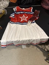 Ladies Glee Cheerleader Costume School Girl Full Outfits Fancy Dress Uniform