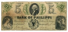 1861 Bank of Philippi (West) Virginia VA $5 Obsolete Note UNL (68628)