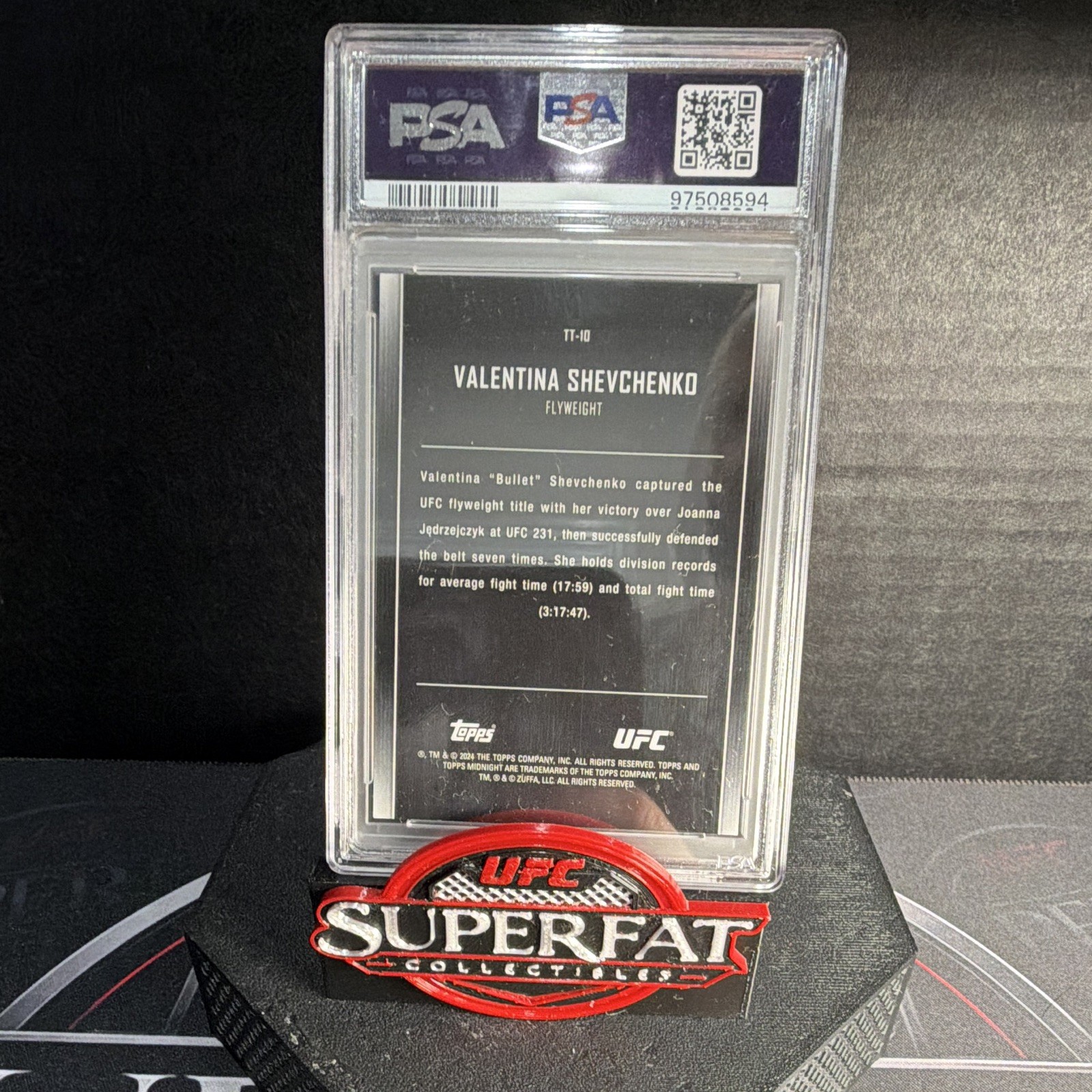 Topps 2024 Midnight UFC Valentina Shevchenko Twilight Daybreak TT-10 /5 PSA 9 view 2