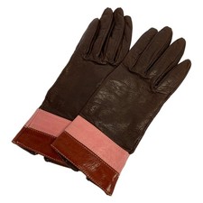 Kate spade - Dark Brown Pink Brown Leather Women's Gloves