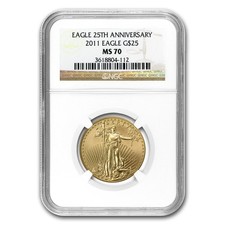2011 1/2 oz American Gold Eagle MS-70 NGC 4598.12 per troy oz