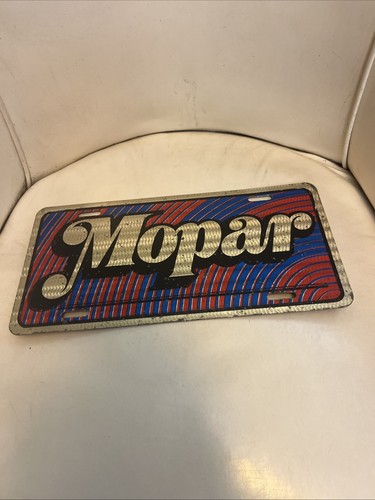 Reflective Mopar Front License Plate Promo Novelty Script Accessory - Picture 3 of 5