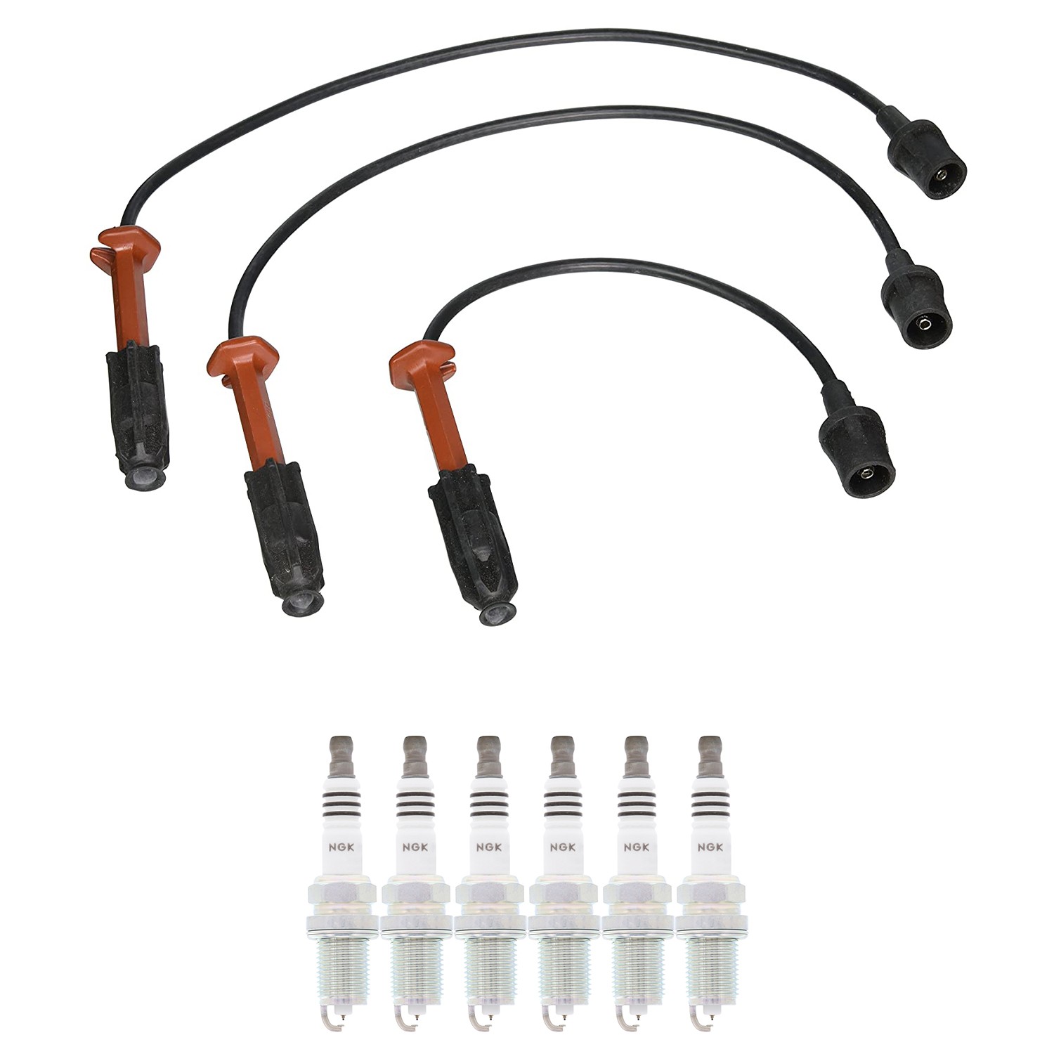 Denso Ignition Wire and NGK Spark Plug Kit for Mercedes-Benz C36 AMG 97 3.6L L6