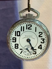 Vtg 1929 American Waltham Pocket Watch 16S 23J Railroad Grade Model 1908 *RUNS*