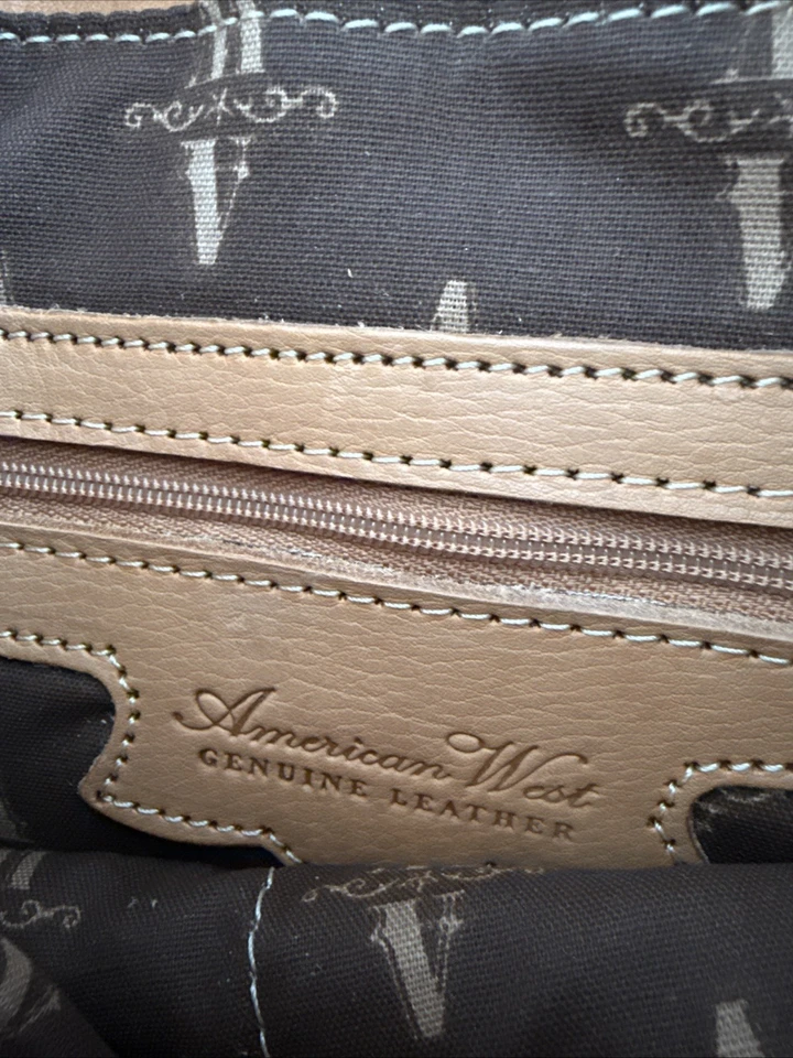 Bolso/cartera bandolera vintage de cuero rosa American West Texas Foto 3 de 4