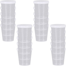 20PCS Plastic Medicine Cups with Lids, 30ML Clear Reusable Graduated Cups Transp