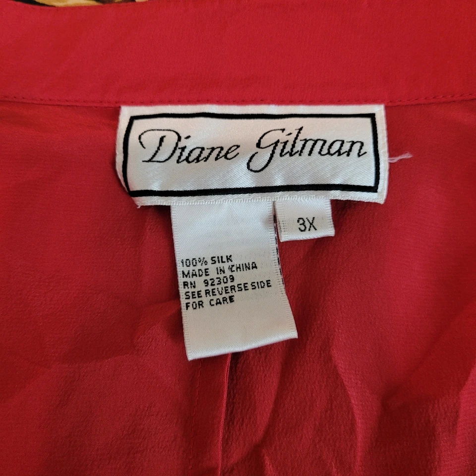 Camisa de seda Diane Gilman de colección con monederos de lentejuelas (mujeres 3X) Foto 3 de 4