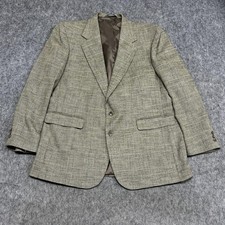 Haggar Blazer Sport Coat Mens 46L Beige Glen Plaid Gentlemans Fit Imperial