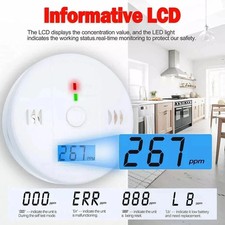Carbon Monoxide Detector Warning Alarm Sensor LED Digital Battery UK