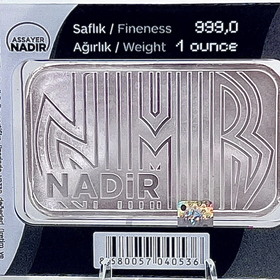 Juego de ensayo 7 barras de plata NADIR 1 oz 🇹🇷 series consecutivas .999 fino sellado Foto 4 de 4