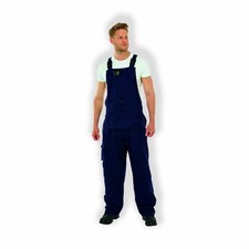 Endurance Bib Brace Overalls Work Trousers Multi Pocket Cotton Navy Dungarees
