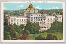 Vintage Linen Postcard Library of Congress Washington D.C. B.S. Reynolds