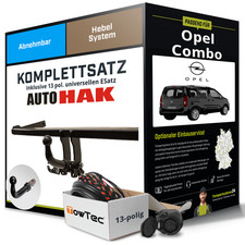 Anhängerkupplung abnehmbar für OPEL Combo +E-Satz AHK NEU ABE