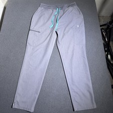 FIGS Scrub Pants Women Large Tall Gray Technical Collection Cargo Drawstring