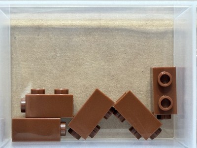 LEGO Parts - Reddish Brown Brick 1 x 1 x 1 2/3 Studs Side - No 32952 - QTY 5