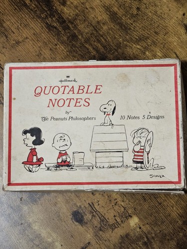 VTG Hallmark PEANUTS QUOTABLE NOTES Greeting Cards Unused W/ Envelopes LOOK RARE