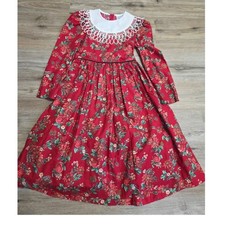 VTG Ruth of Carolina girls 10 Cotton Holiday Christmas Festive Dress Puff Long