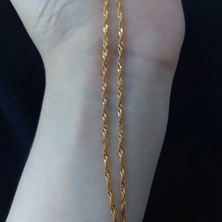 Gestempelt Au750 massiv 18k Gelbgold Halskette Damen Goldkette 46cm- - Bild 2 von 4