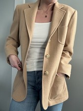 Lauren Ralph Lauren Women's Beige Camel Hair Blazer Single-Breasted Lined Size 8