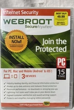Webroot SecureAnywhere Internet Security For PC Mac & Mobile Android & iOS *NEW*