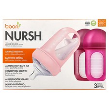 Nursh , Silicone Pouch Bottle, 3m , Medium, 3 Bottles, 8 oz 236 ml Each