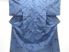 7669487: JAPANESE KIMONO / OSHIMA TSUMUGI / WOVEN FLOWER